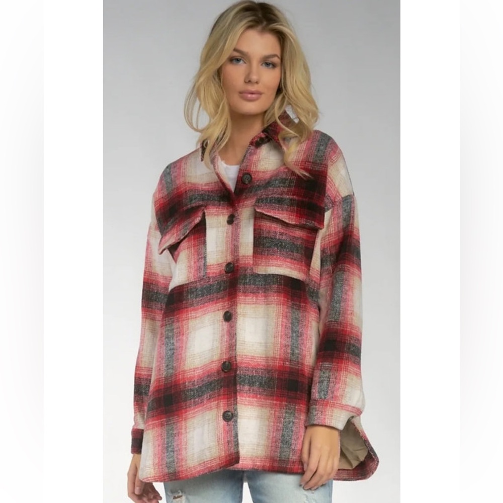ELAN - Riley Plaid Shacket Small - Picture 2 of 9